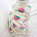 Strawberry printing pet warm and soft Vest Clothes